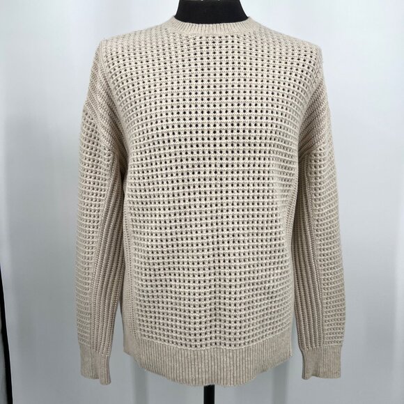 AllSaints Iden Crew Oversized Wool Sweater Eyelet Creamy White Size L‎ - Picture 7 of 12
